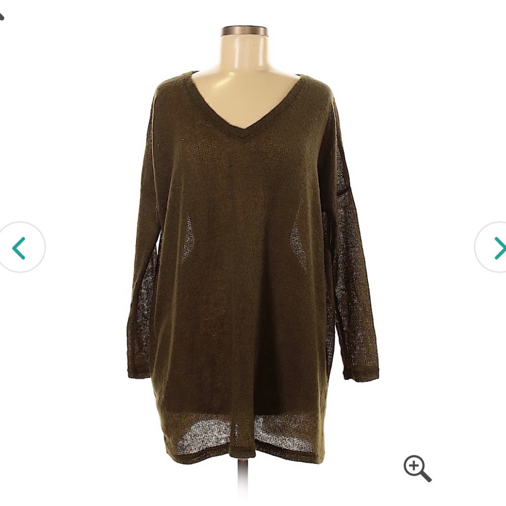 Green Light Weight Piko Sweater